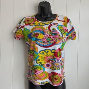 Carrie Allen vintage Y2K colorful tee, Beaded And Sequin